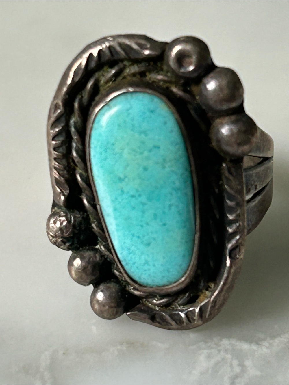 Sterling Silver Turquoise Statement Ring - Blue - Picture 3 of 5